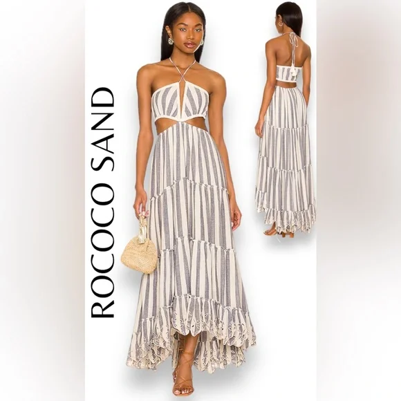 Rococo Sand | Dresses | Nwt Kylie Maxi Dress In Cream Bluerococo Sand  Available For Preorder Only | Poshmark
